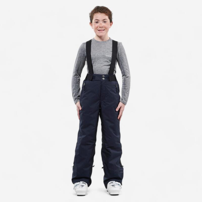 PANTALON DE SKI ENFANT CHAUD ET IMPERMEABLE PNF 500 BLEU MARINE