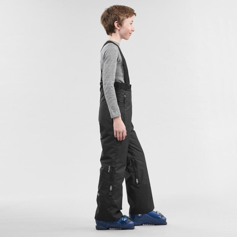 Pantalon călduros impermeabil schi PNF500 Negru Băieți