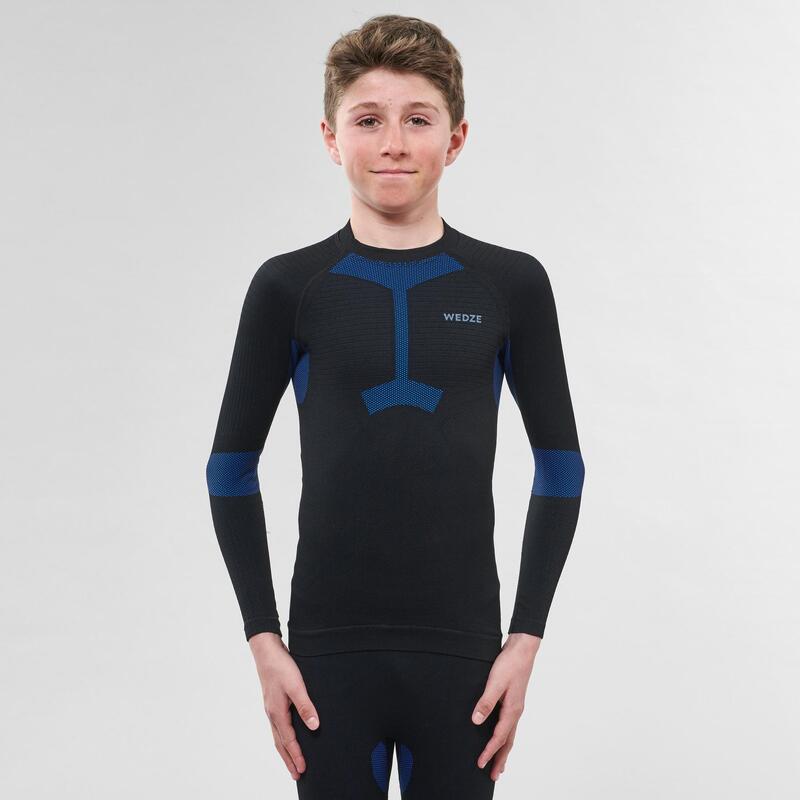 Camisola térmica de ski BL 580 I-Soft criança preto/azul