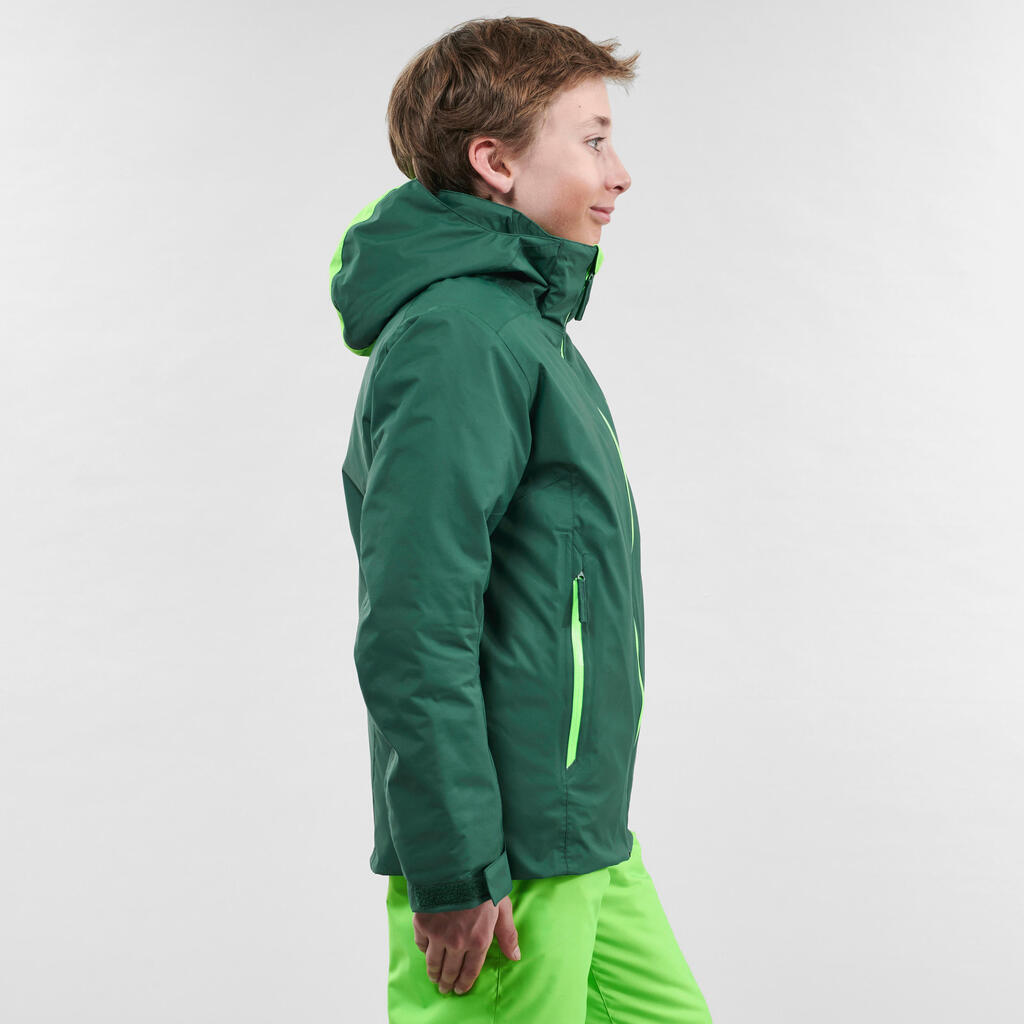 KIDS' SKI JACKET 500 - GREEN