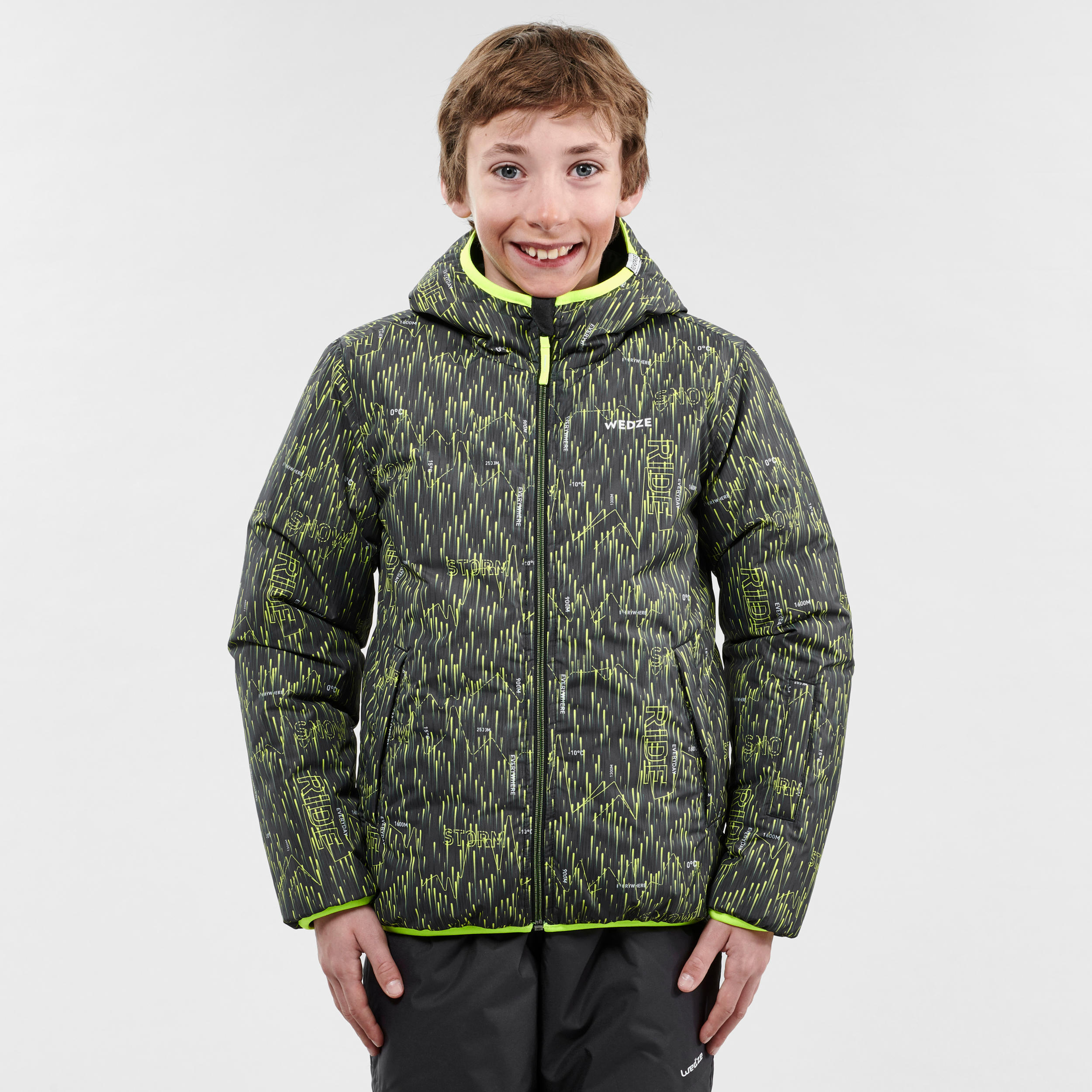 Children's Ski Jacket Warm Reverse - Black and Yellow 4/21