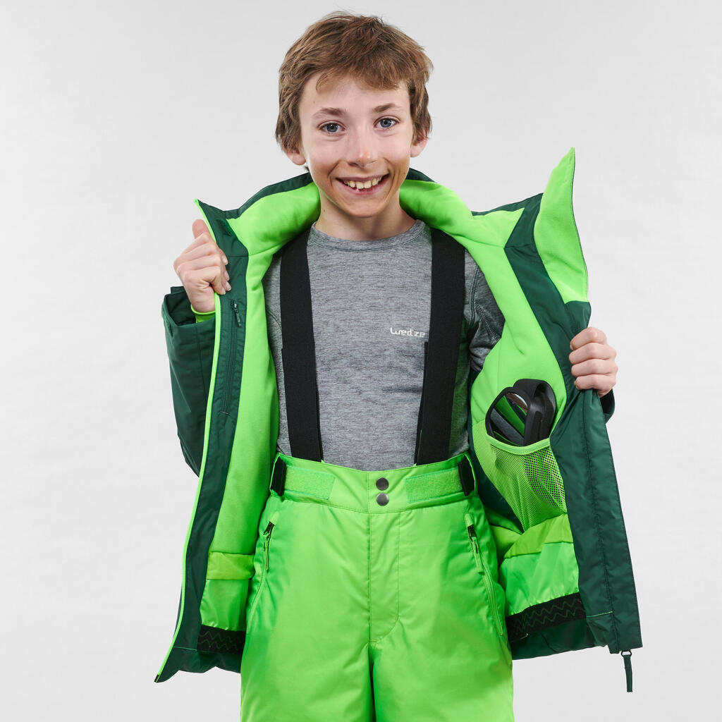 KIDS' SKI JACKET 500 - GREEN