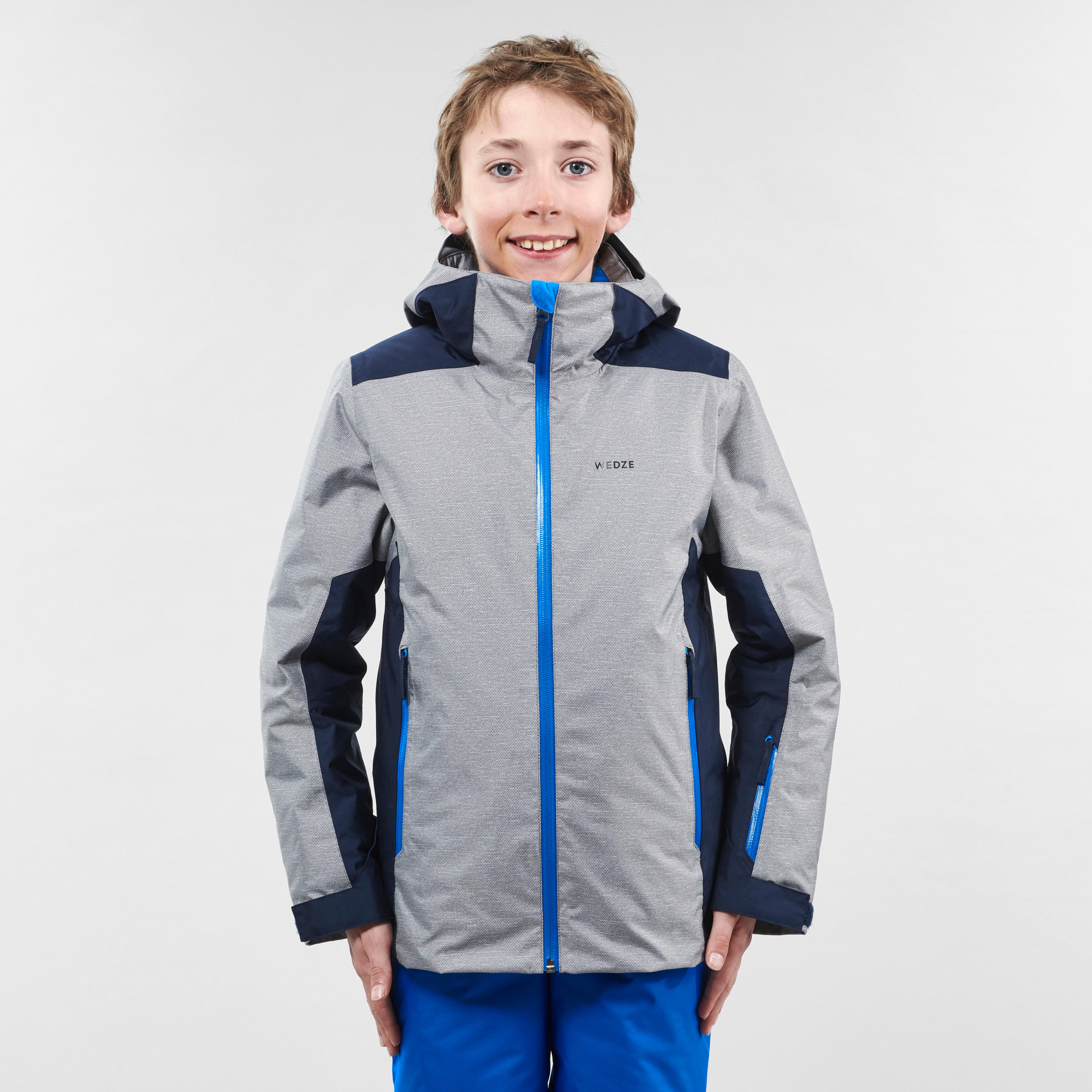 CHILDREN'S SKI JACKET 500 - GREY AND BLUE 2/13