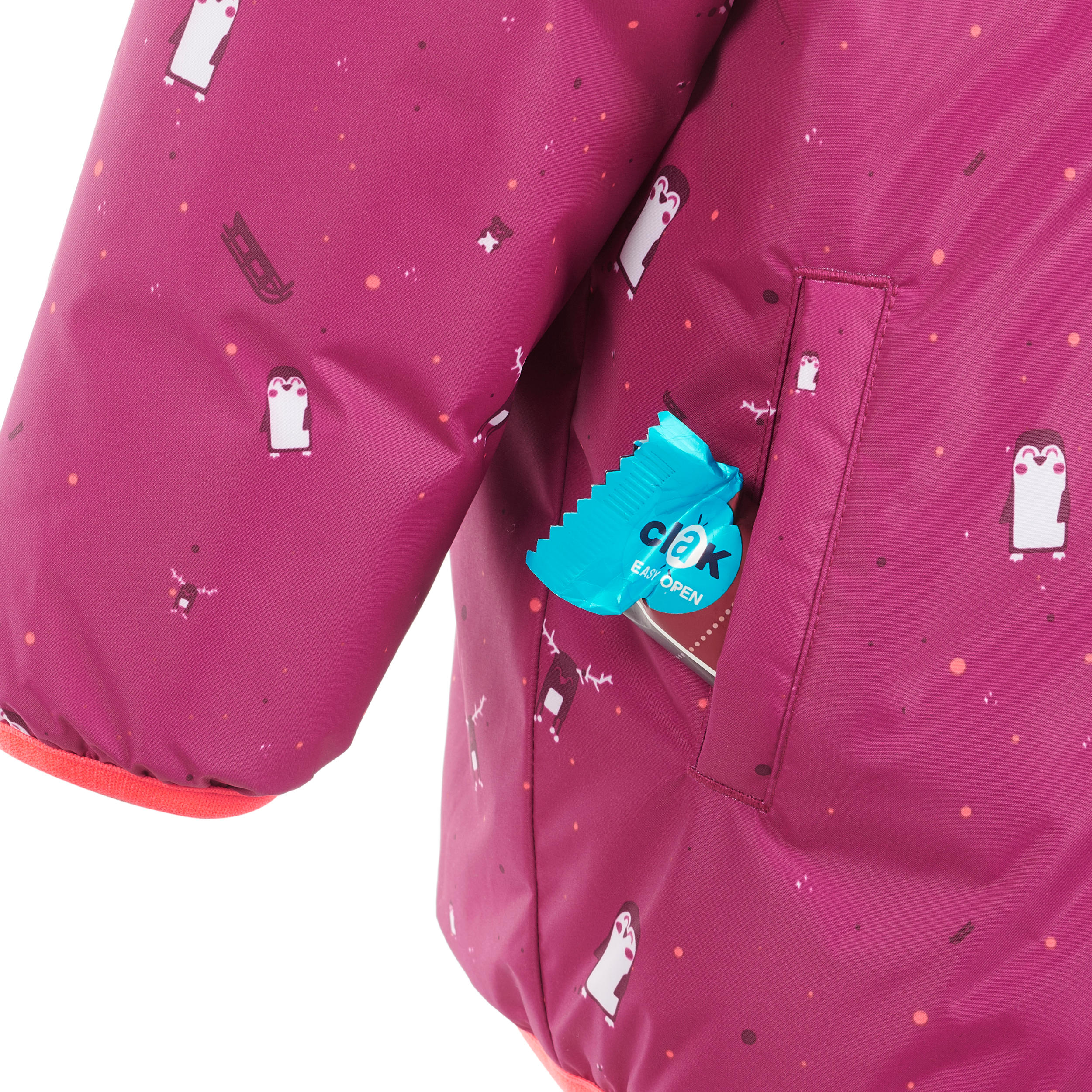 Babies' Ski/Sledge Reversible Jacket Warm - Purple 8/9