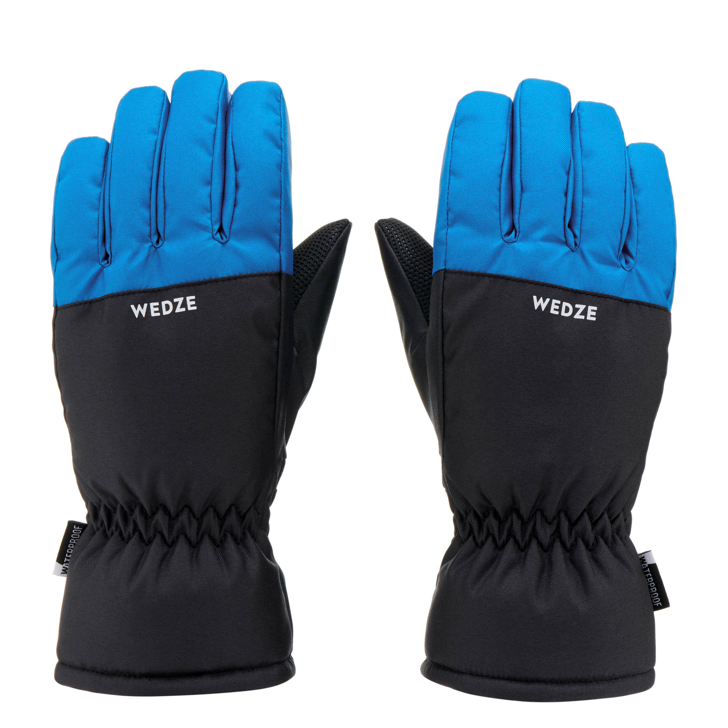 KIDS’ WARM AND WATERPROOF SKI GLOVES - 100 BLUE AND GREY -  3