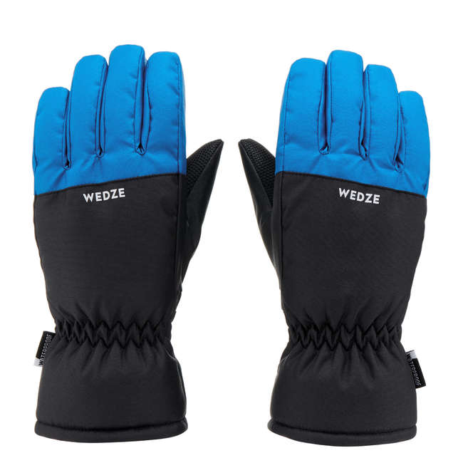 WEDZE CHILDREN's SKI GLOVES 100 BLUE AND GREY Decathlon