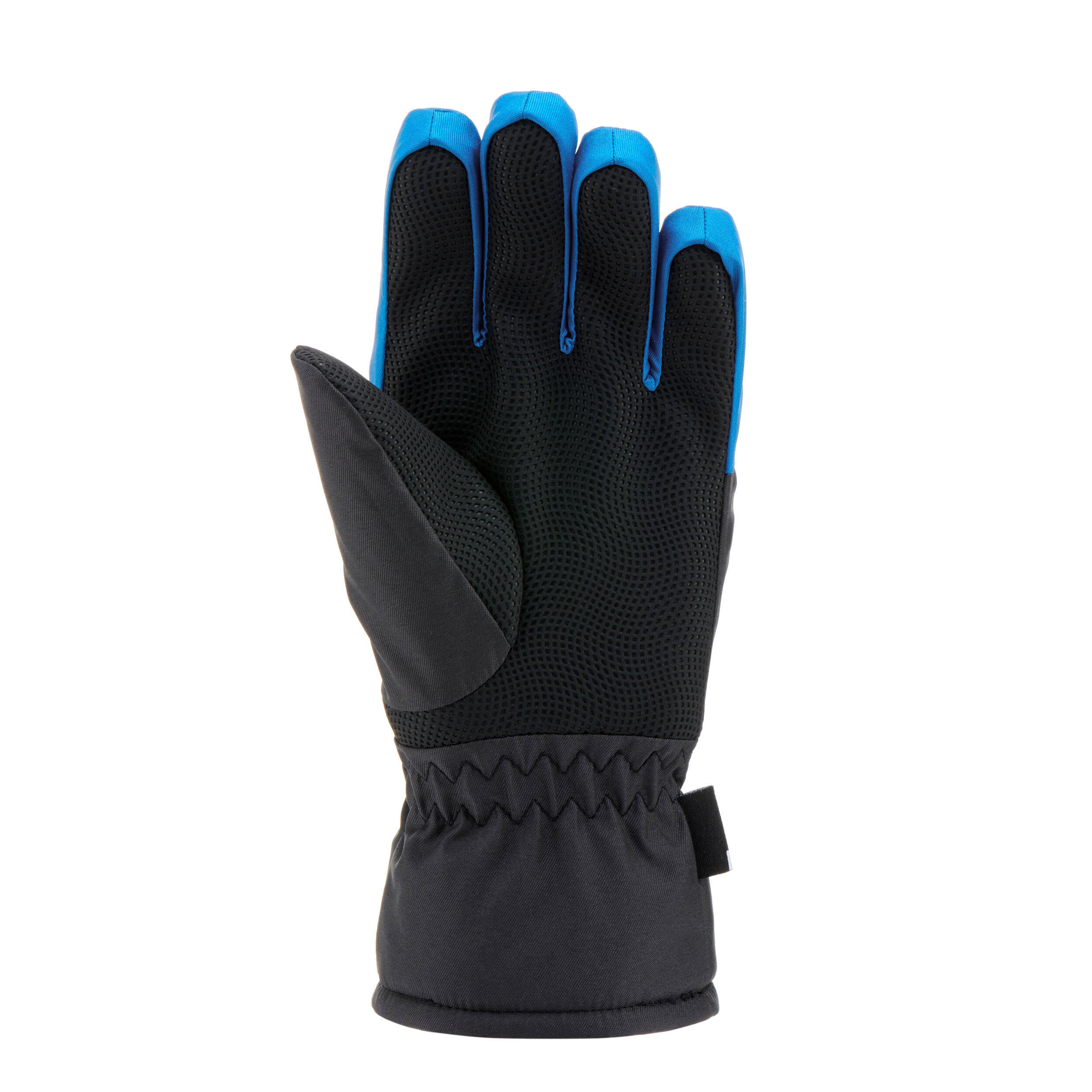 KIDS’ WARM AND WATERPROOF SKI GLOVES - 100 BLUE AND GREY -  2