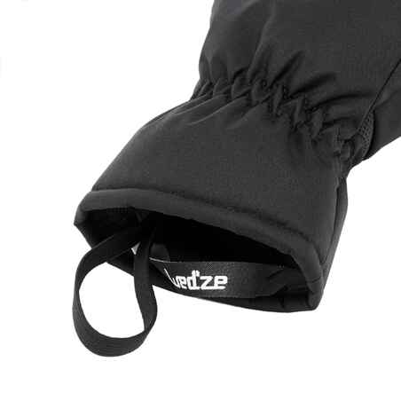 KIDS’ WARM AND WATERPROOF SKI GLOVES - 100 BLACK