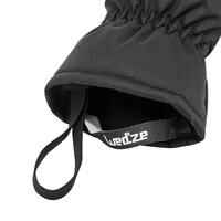KIDS’ WARM AND WATERPROOF SKI MITTENS 100 BLACK