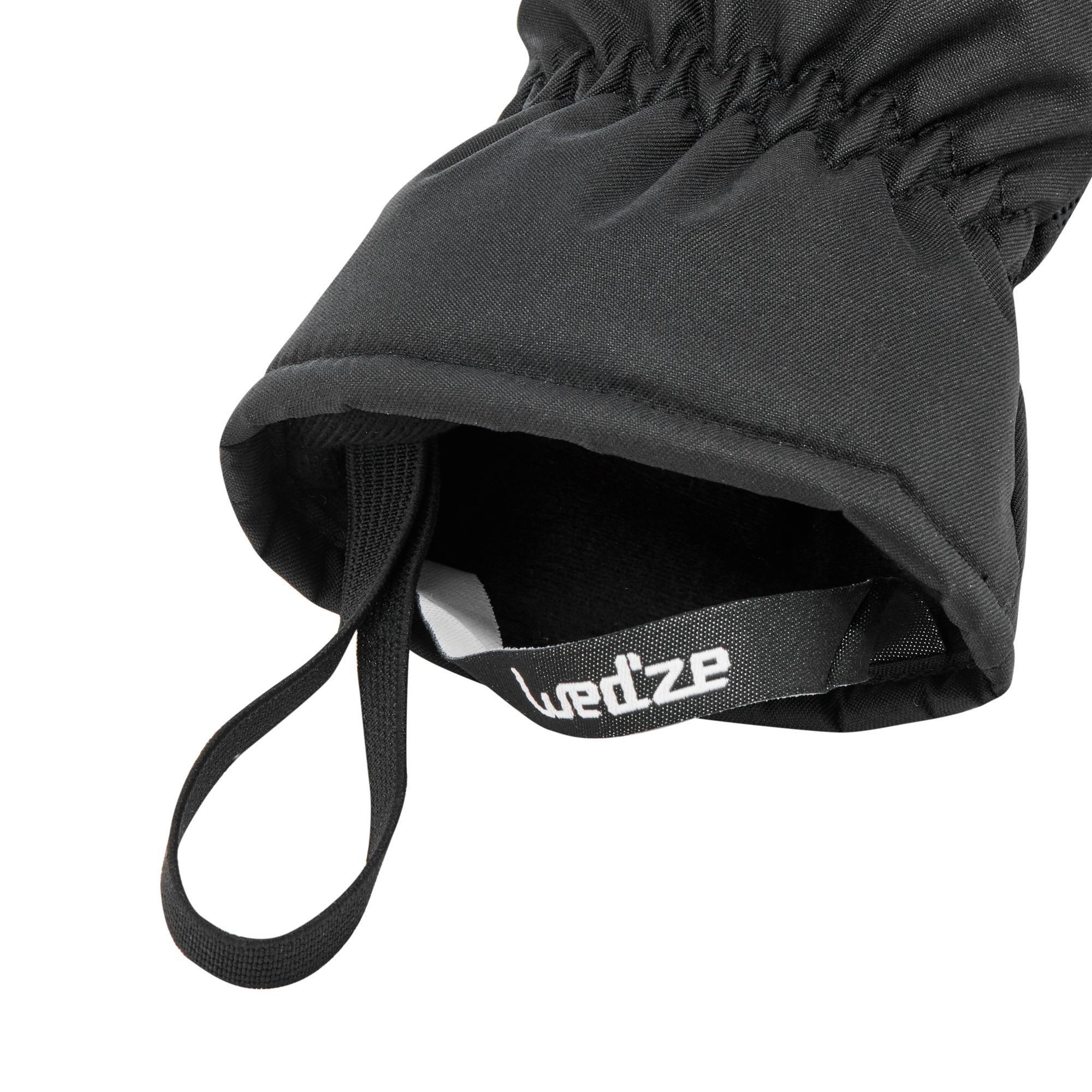 WARM, WATERPROOF 100 BLACK CHILDREN'S SKI MITTENS