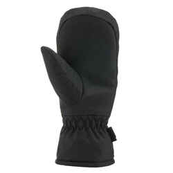 KIDS’ WARM AND WATERPROOF SKI MITTENS 100 BLACK