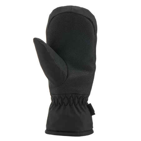 KIDS’ WARM AND WATERPROOF SKI MITTENS 100 BLACK