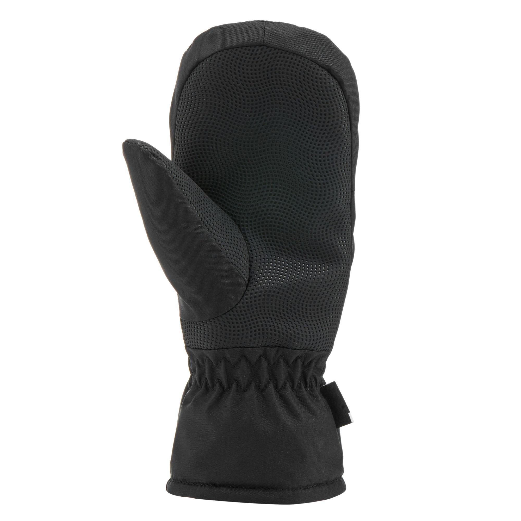 black ski mittens