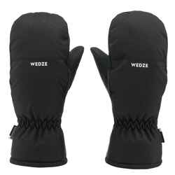 KIDS’ WARM AND WATERPROOF SKI MITTENS 100 BLACK