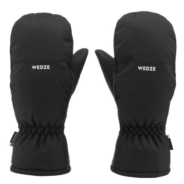 Skihandschuhe Fäustlinge Kinder warm wasserdicht - 100 schwarz