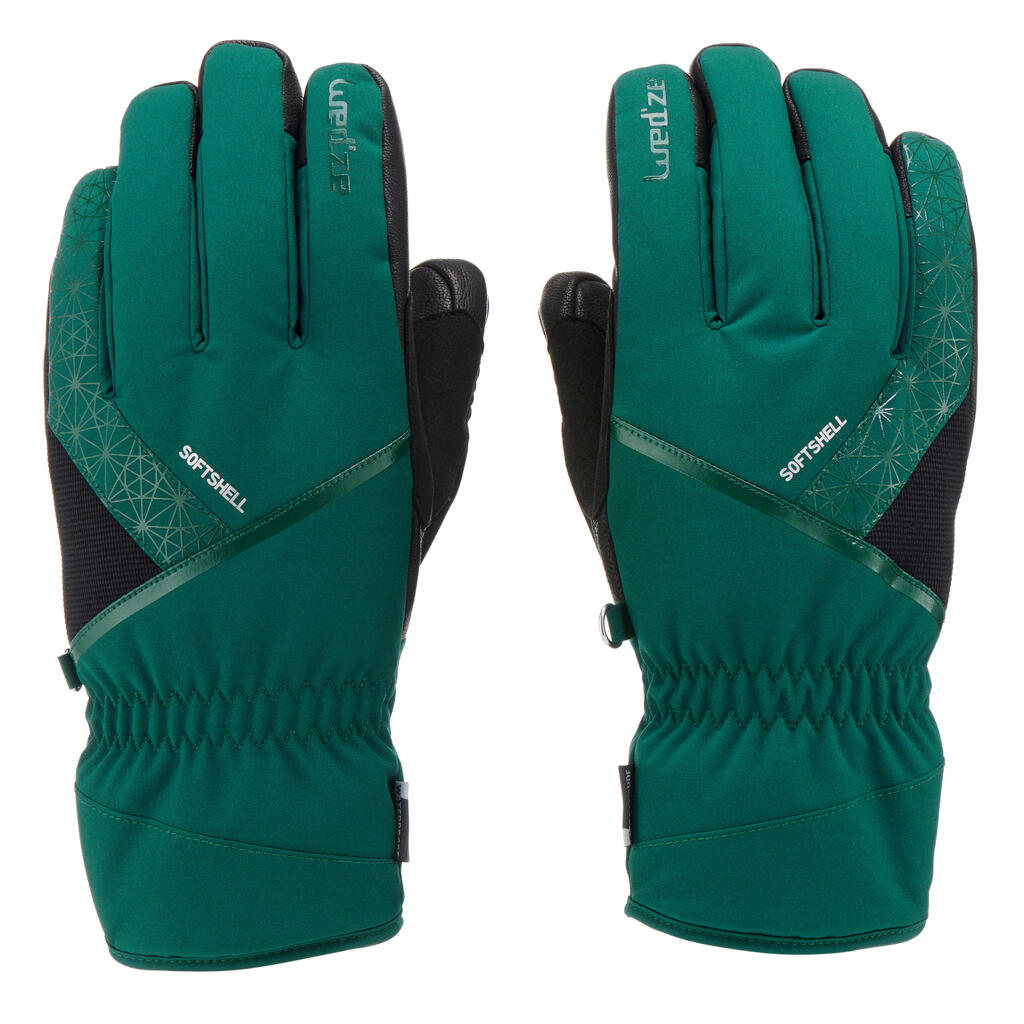 Lyžiarske rukavice 500 na zjazdové lyžovanie zelené
