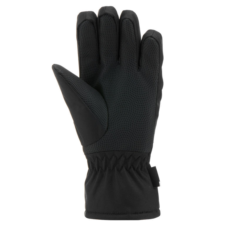 KIDS’ WARM AND WATERPROOF SKI GLOVES 100 BLACK Decathlon