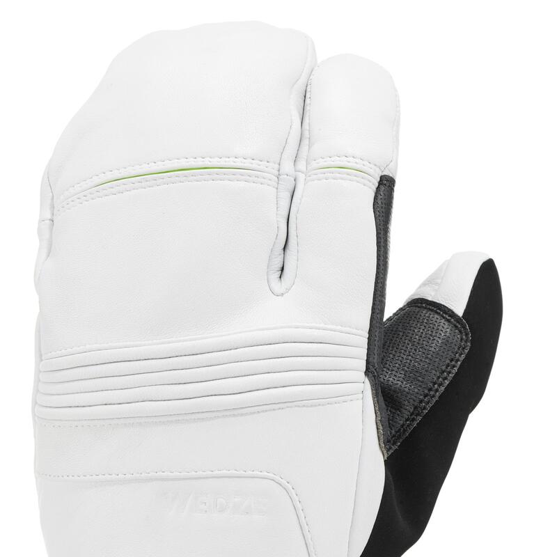 ADULTS' DOWNHILL SKIING LOBSTER GLOVES 900 - WHITE