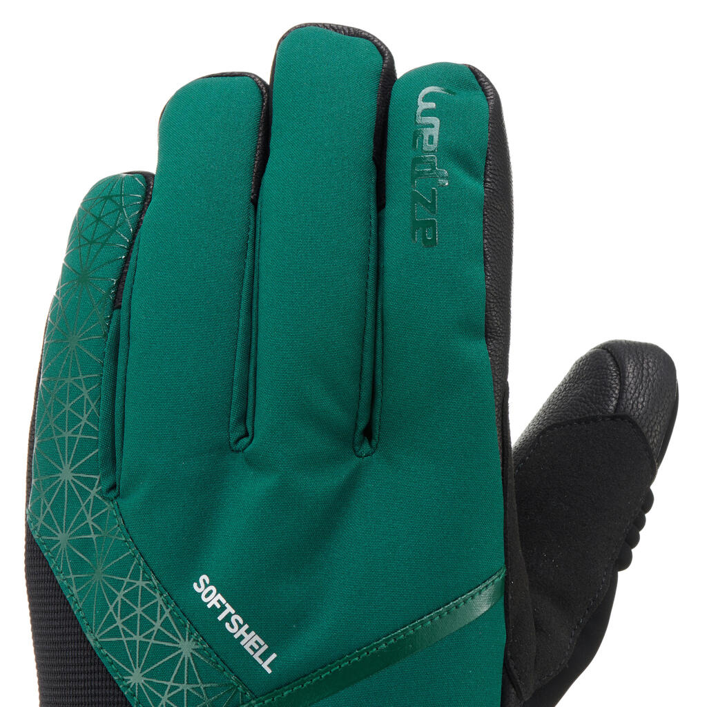 ADULT DOWNHILL SKI GLOVES 500 - GREEN