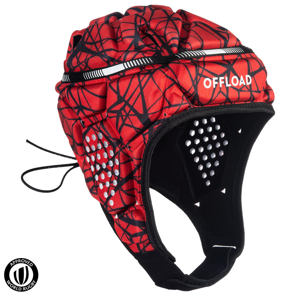 500 Adult Rugby Scrum Cap - Red/Black