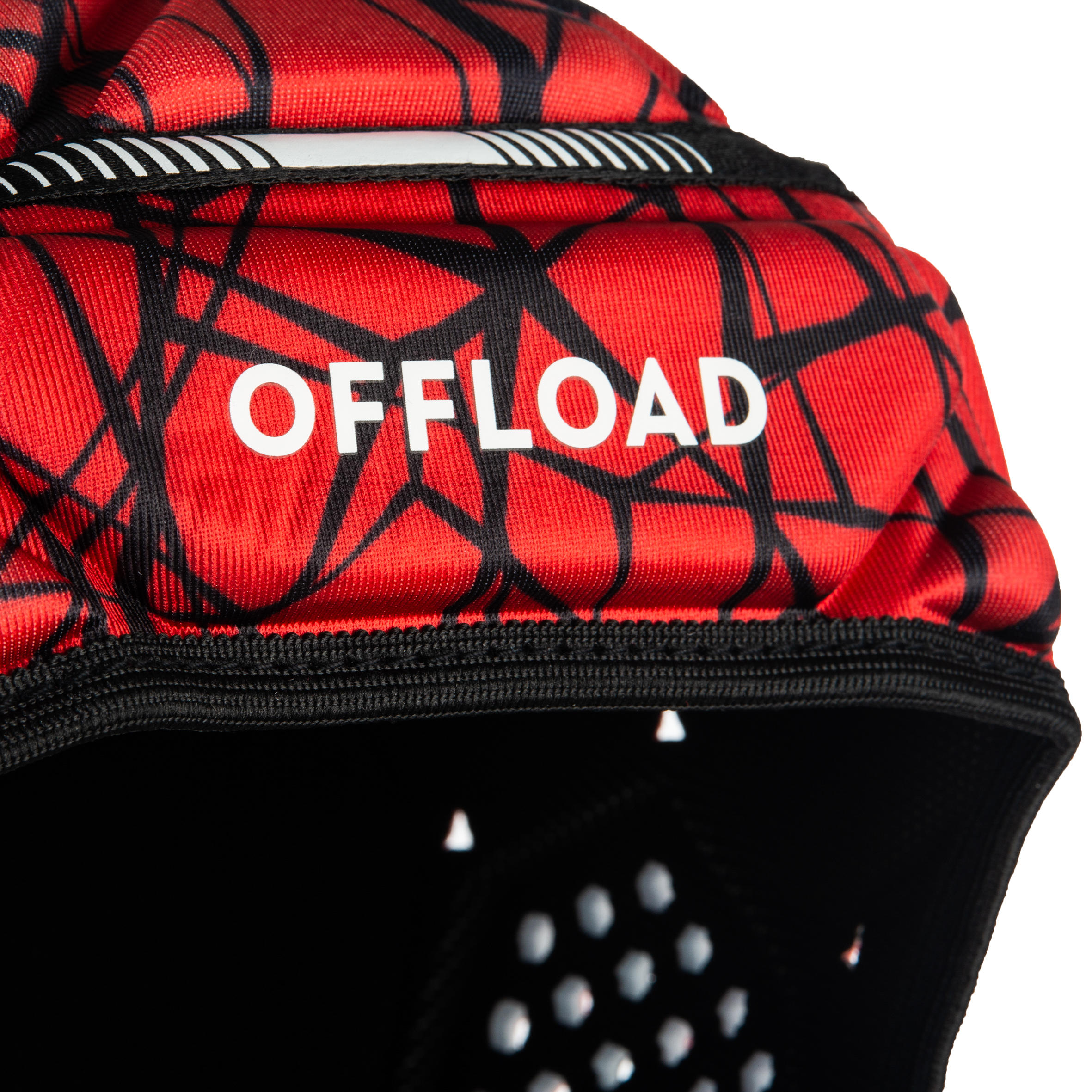 500 Adult Rugby Scrum Cap - Red/Black 4/14