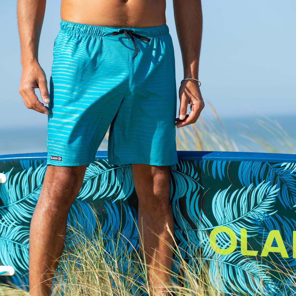 100 Standard Surfing Boardshorts - Papercut Petrol