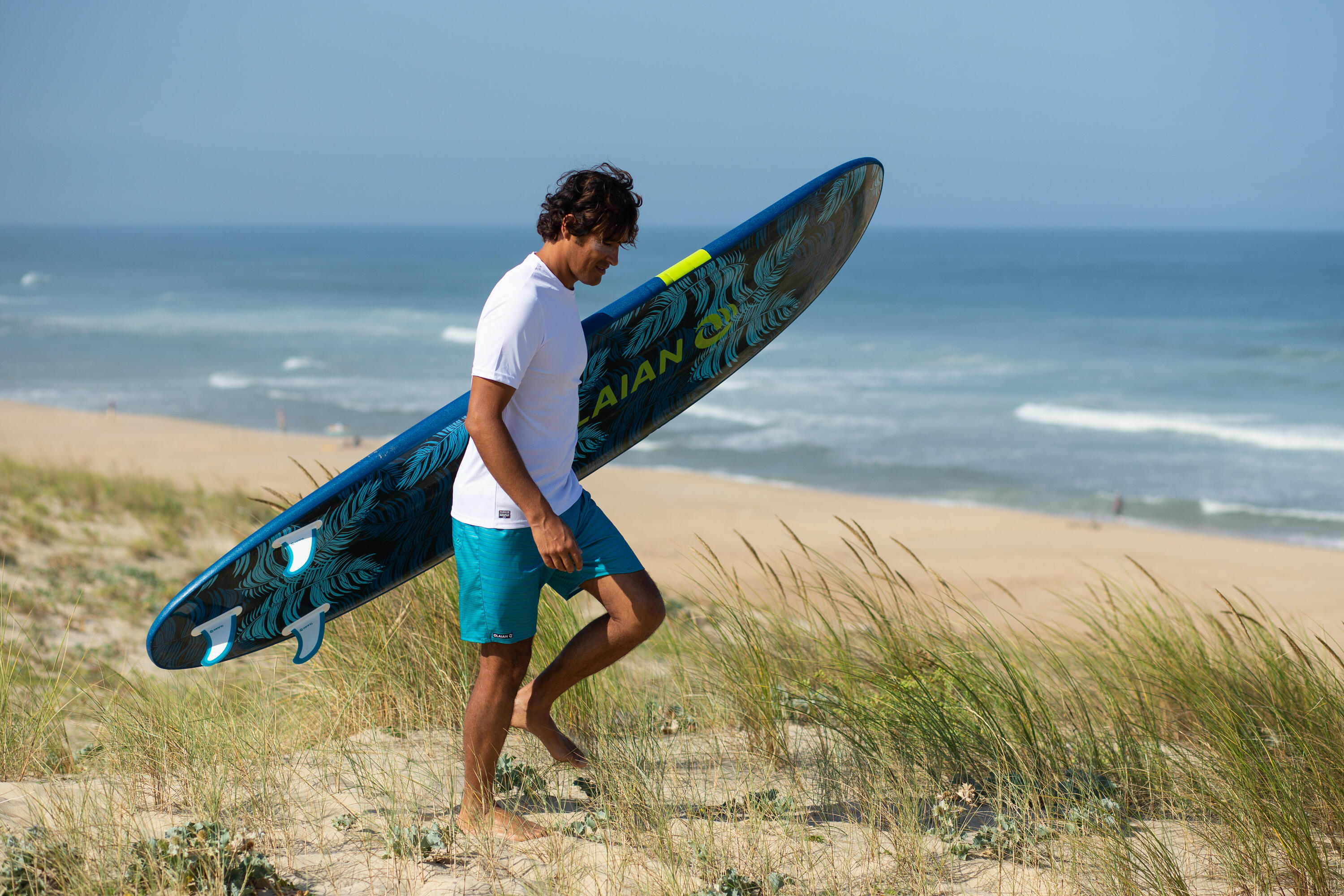 100 Standard Surfing Boardshorts - Newwaves Turquoise 7/8
