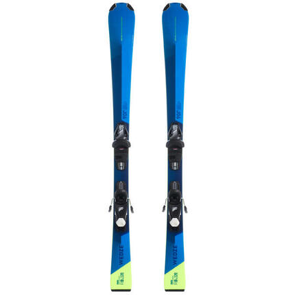 SKI DE PISTE ENFANT AVEC FIXATION BOOST 900 BLEU