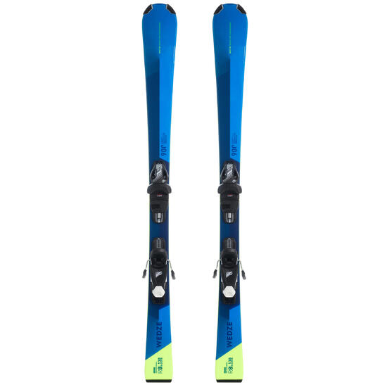 SKI DE PISTE ENFANT AVEC FIXATION BOOST 900 BLEU
