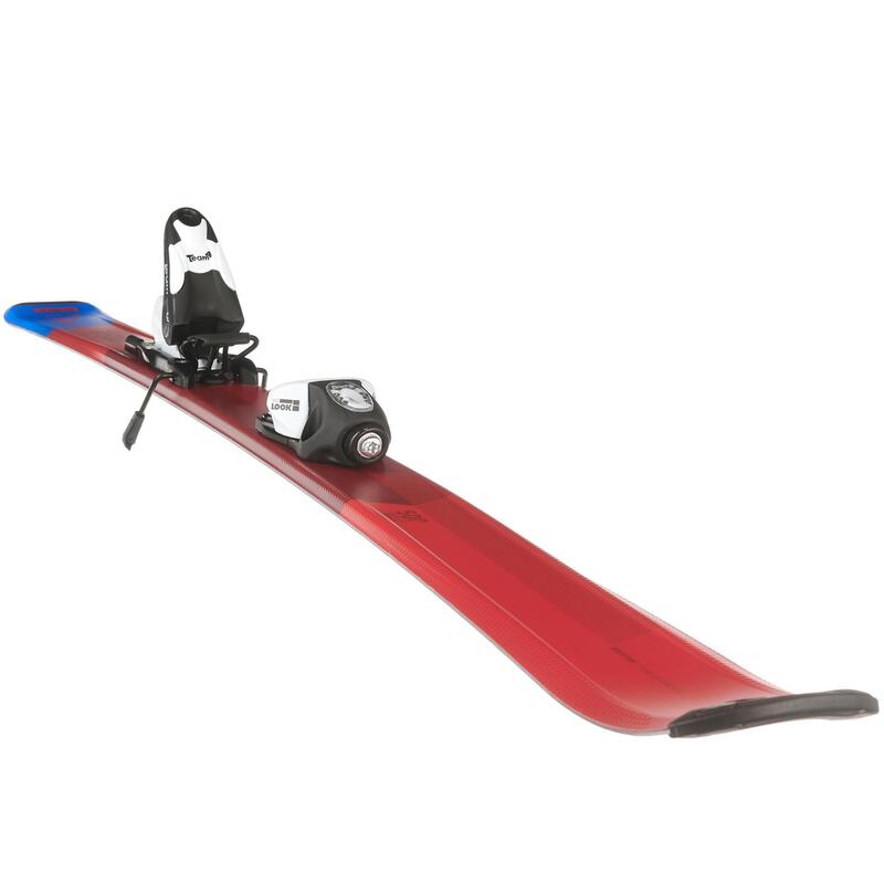 SKI DE PISTE ENFANT AVEC FIXATION BOOST 500 ROUGE