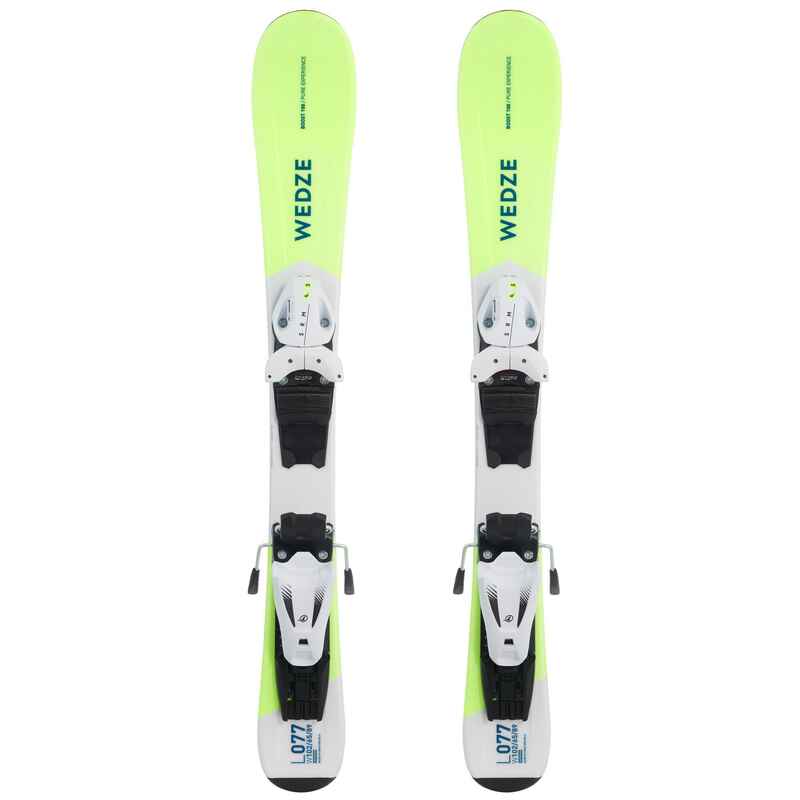 Children's Downhill Skis with Kid 100 Bindings Yellow Decathlon