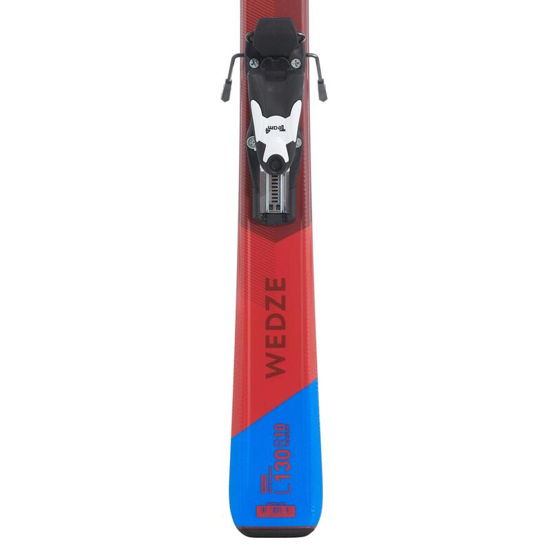 SKI DE PISTE ENFANT AVEC FIXATION BOOST 500 ROUGE