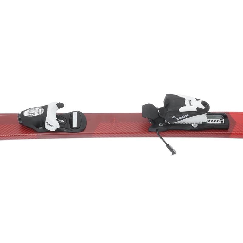 SKI DE PISTE ENFANT AVEC FIXATION BOOST 500 ROUGE