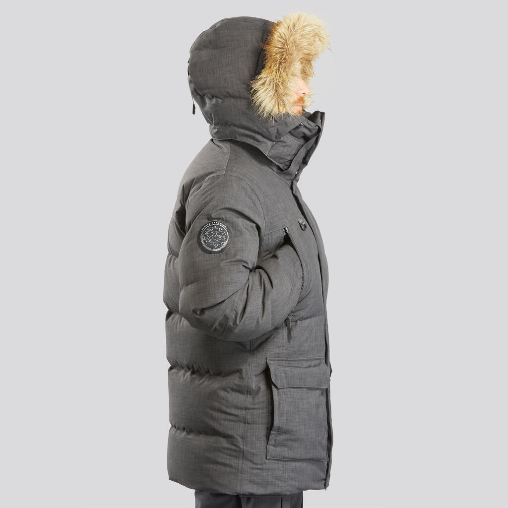 Pánska turistická páperová bunda - parka SH900 do -25 °C nepremokavá