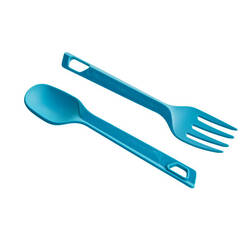 Pack of 2 Pieces Of Plastic Camping Cutlery (Fork, Spoon) - Blue