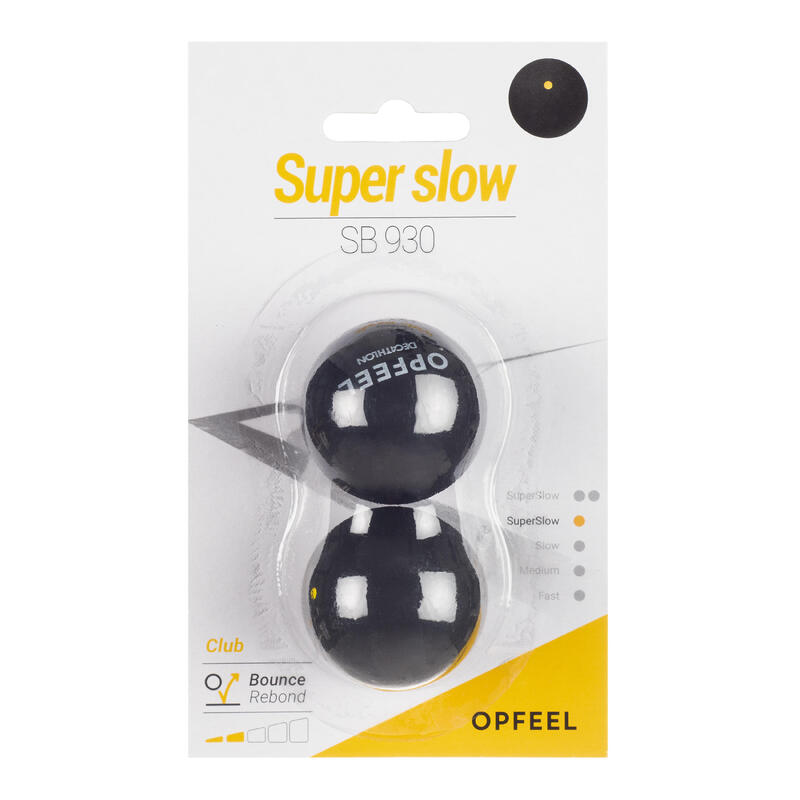BALLE DE SQUASH SB 930 x2 point jaune