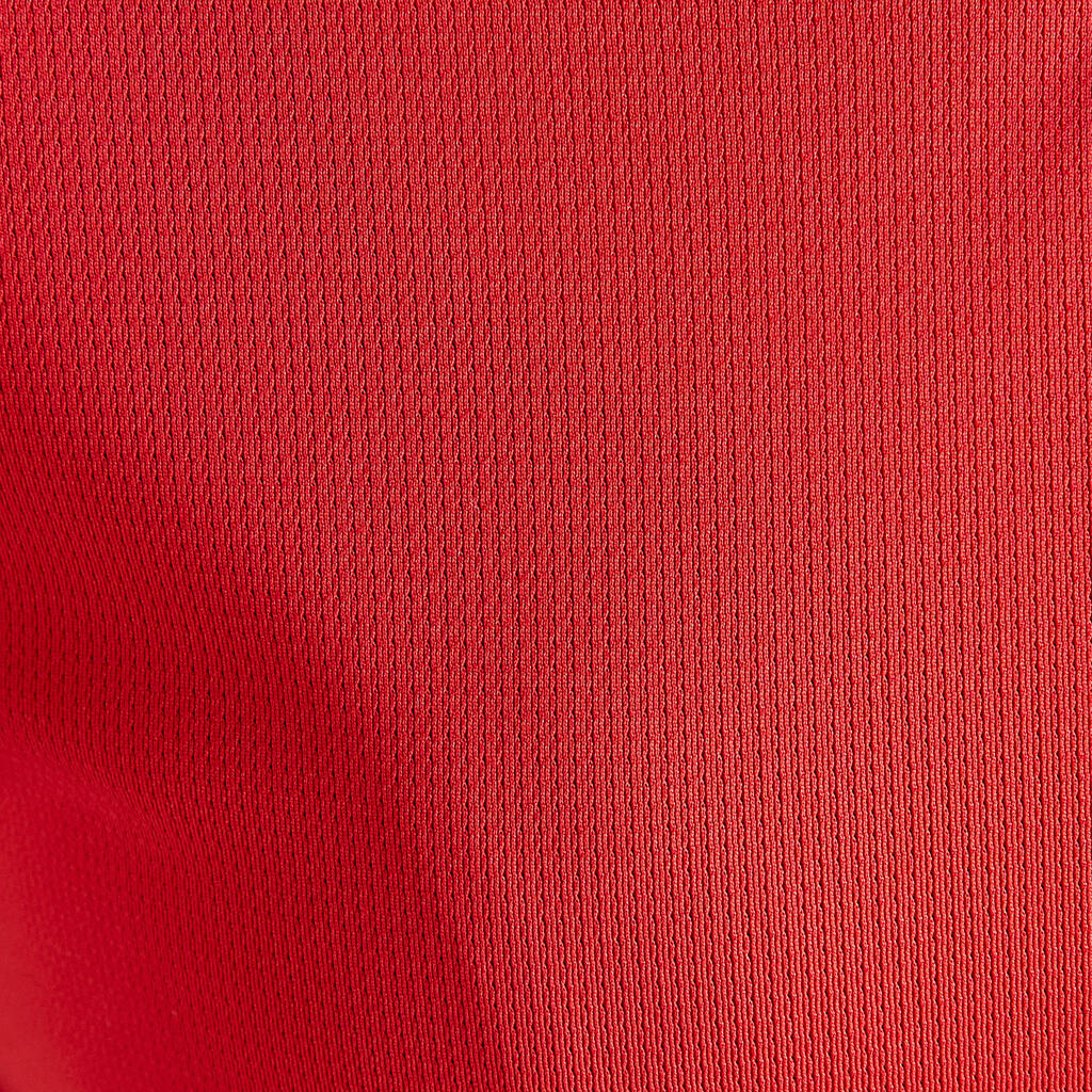 Majica kratkih rukava za nogomet F500 ženska bordo crvena