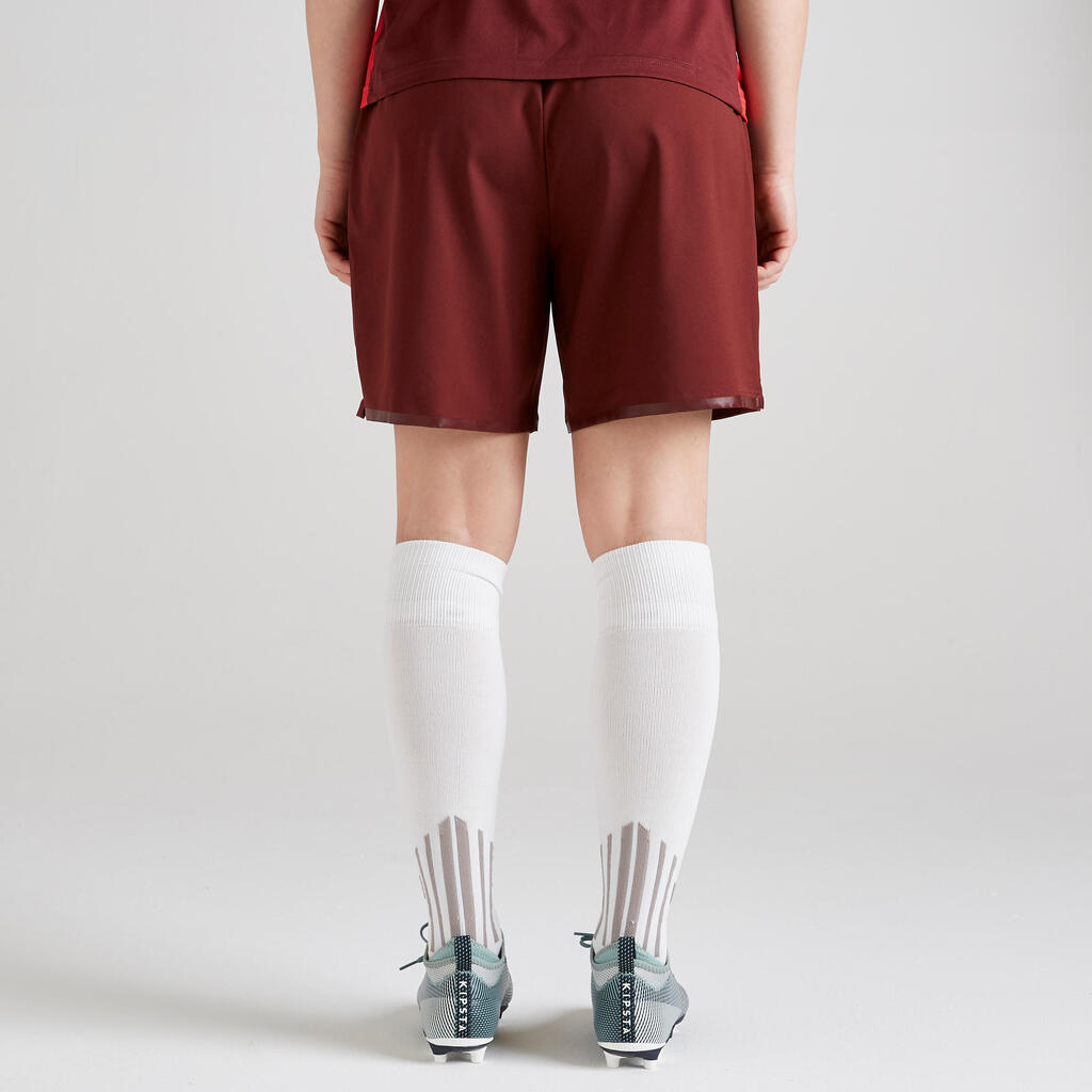Fußballhose F500 Damen dunkelrot