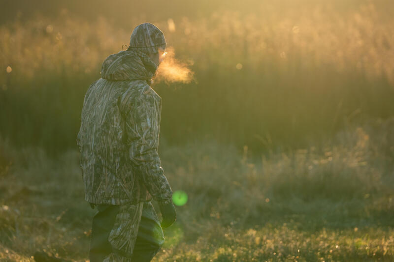 Kurtka myśliwska Solognac 100 camo ciepła i wiatroodporna