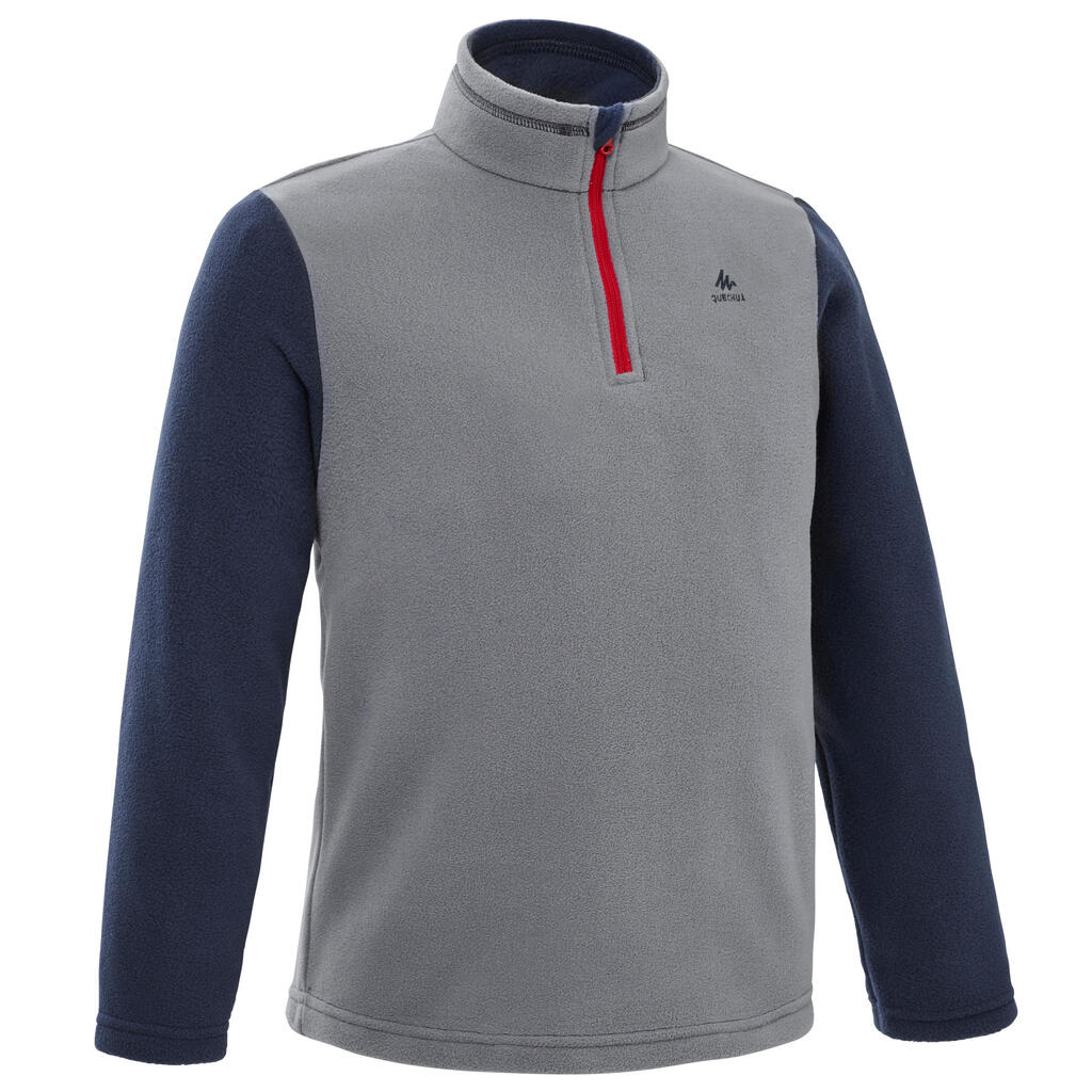 Kids’ hiking fleece - mh100 aged 7-15 - grey