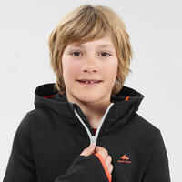 KIDS’ HIKING FLEECE JACKET - MH500 AGED 7-15 - BLACK GREY