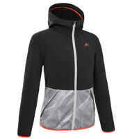 KIDS’ HIKING FLEECE JACKET - MH500 AGED 7-15 - BLACK GREY