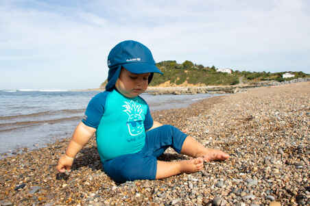 Baby Short Sleeve UV Protection Surfing Shorty T-Shirt - Blue