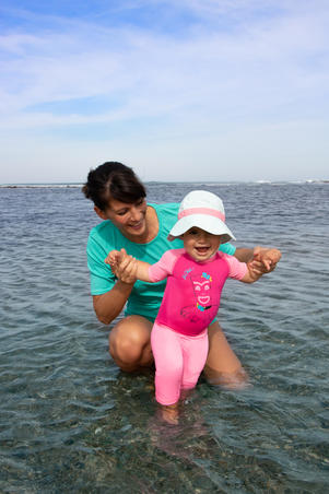 Дитячий костюм для серфінгу, короткі рукав, захист від УФ-променів - Рожева