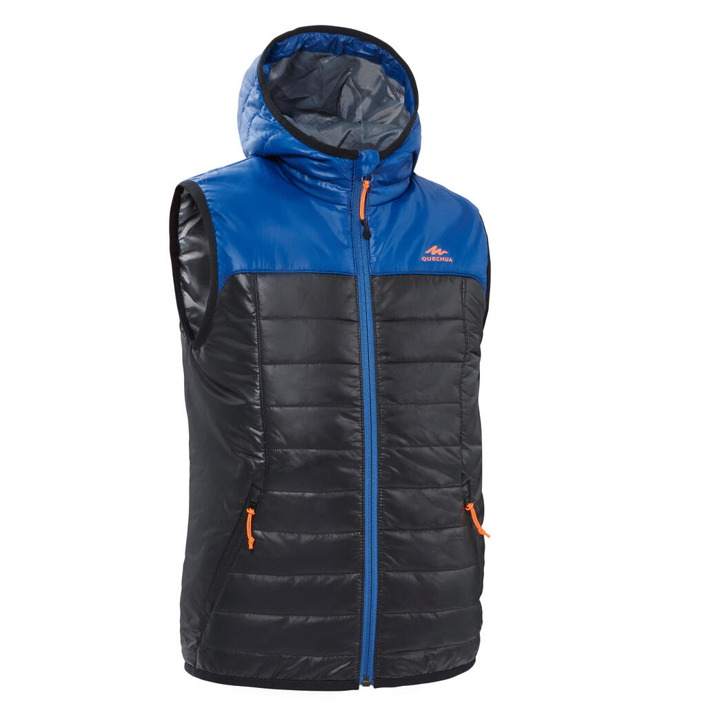 Wattierte Weste Wandern MH500 Kinder Gr. 122–170 schwarz