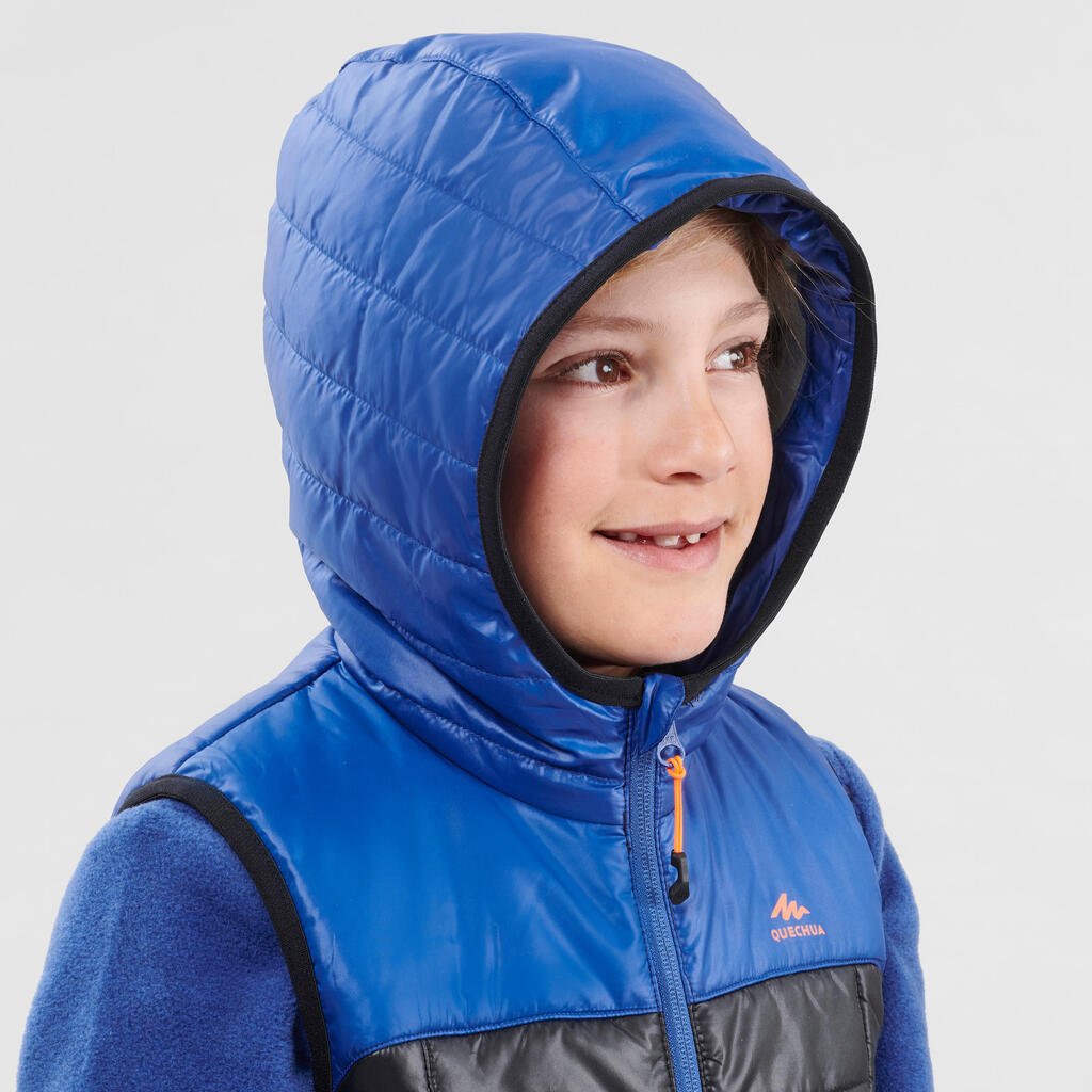 Wattierte Weste Wandern MH500 Kinder Gr. 122–170 schwarz