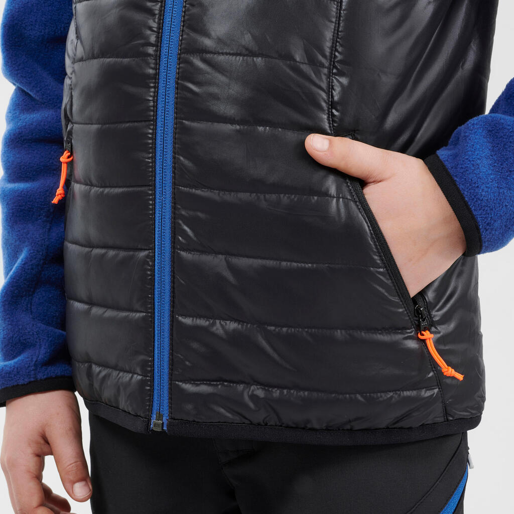 Wattierte Weste Wandern MH500 Kinder Gr. 122–170 schwarz