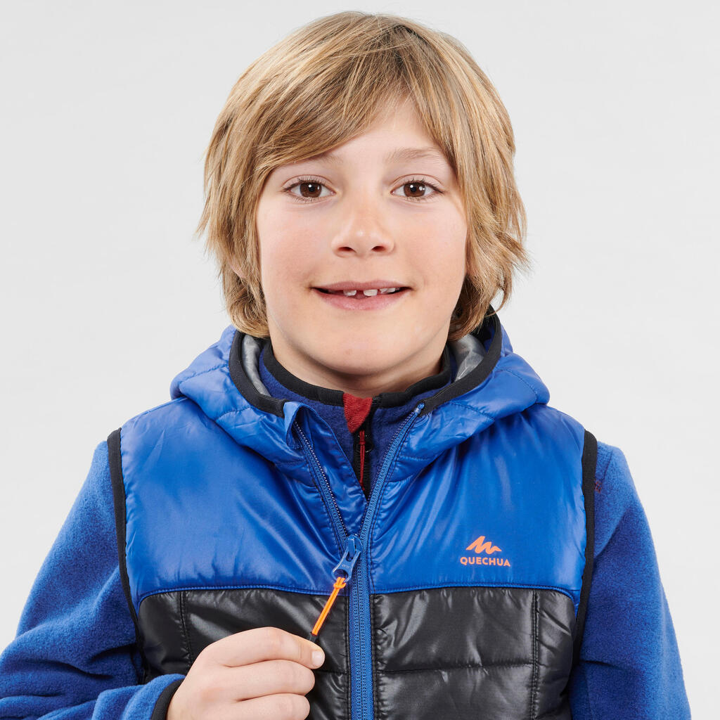 Wattierte Weste Wandern MH500 Kinder Gr. 122–170 schwarz