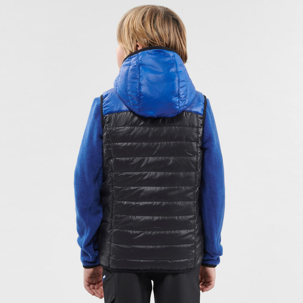 Wattierte Weste Wandern MH500 Kinder Gr. 122–170 schwarz