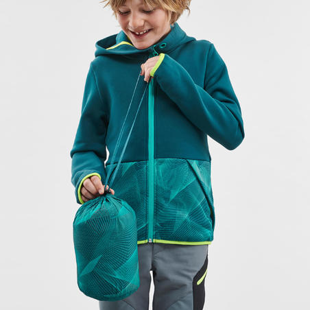 Jaket Hiking Empuk Anak 7-15 Tahun MH500 - Green Print